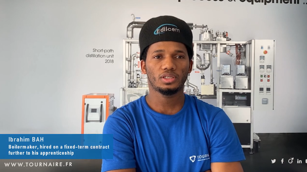 Ibrahim Bah, boilermaker recruited on a fixed-term contract following his apprenticeship contract